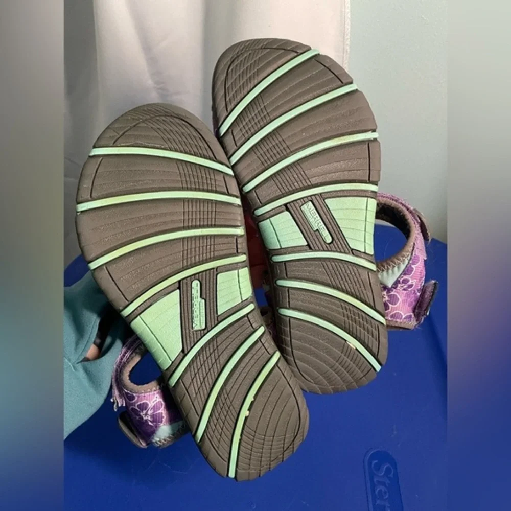 Girls Merrell Surf‎ Strap Sport Sandal Grey & Purple Youth Size 2M